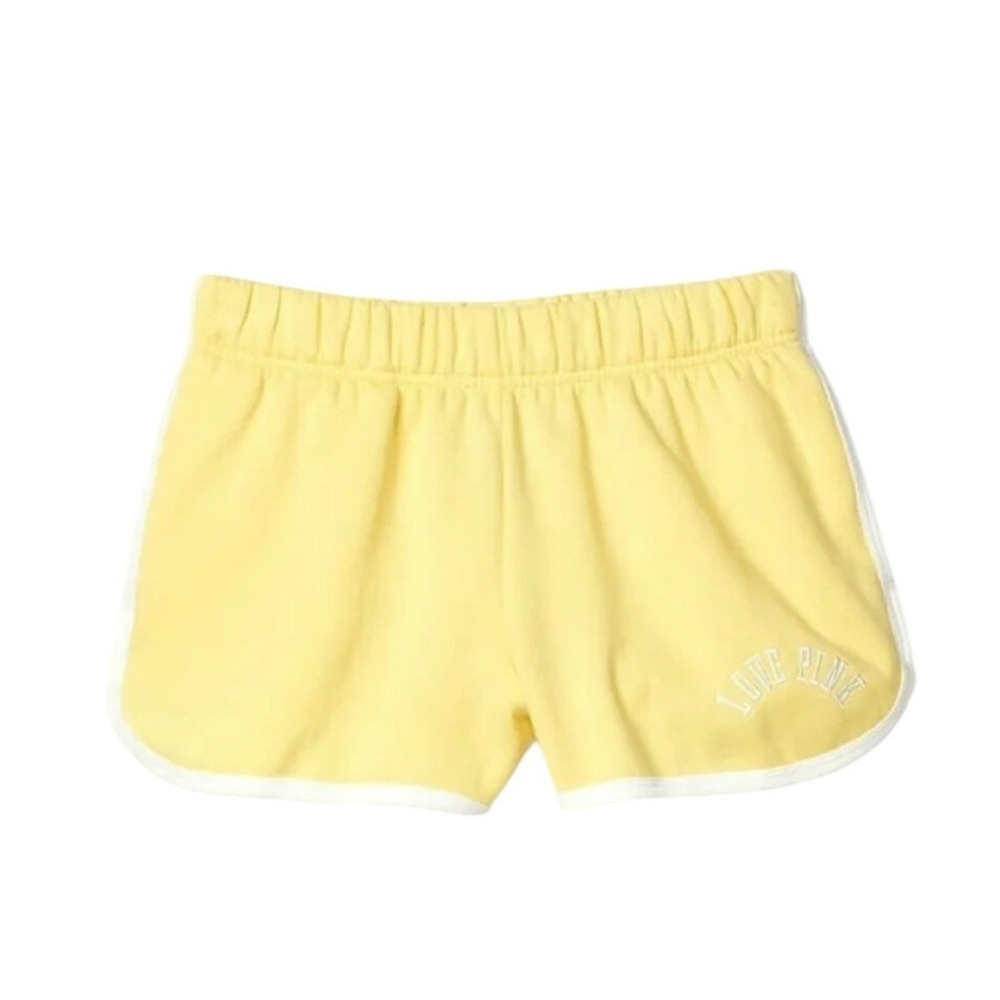 PINK Victoria's Secret Dolphin Shorts Womens XL Yellow Retro Athletic Lounge